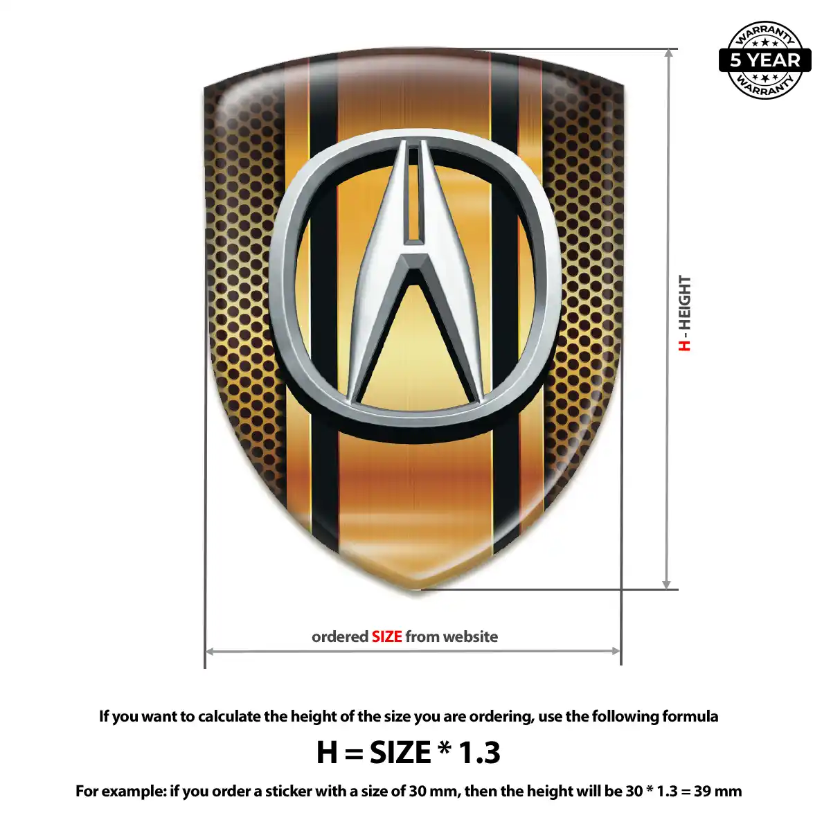 Acura Domed Emblem Elite Finish