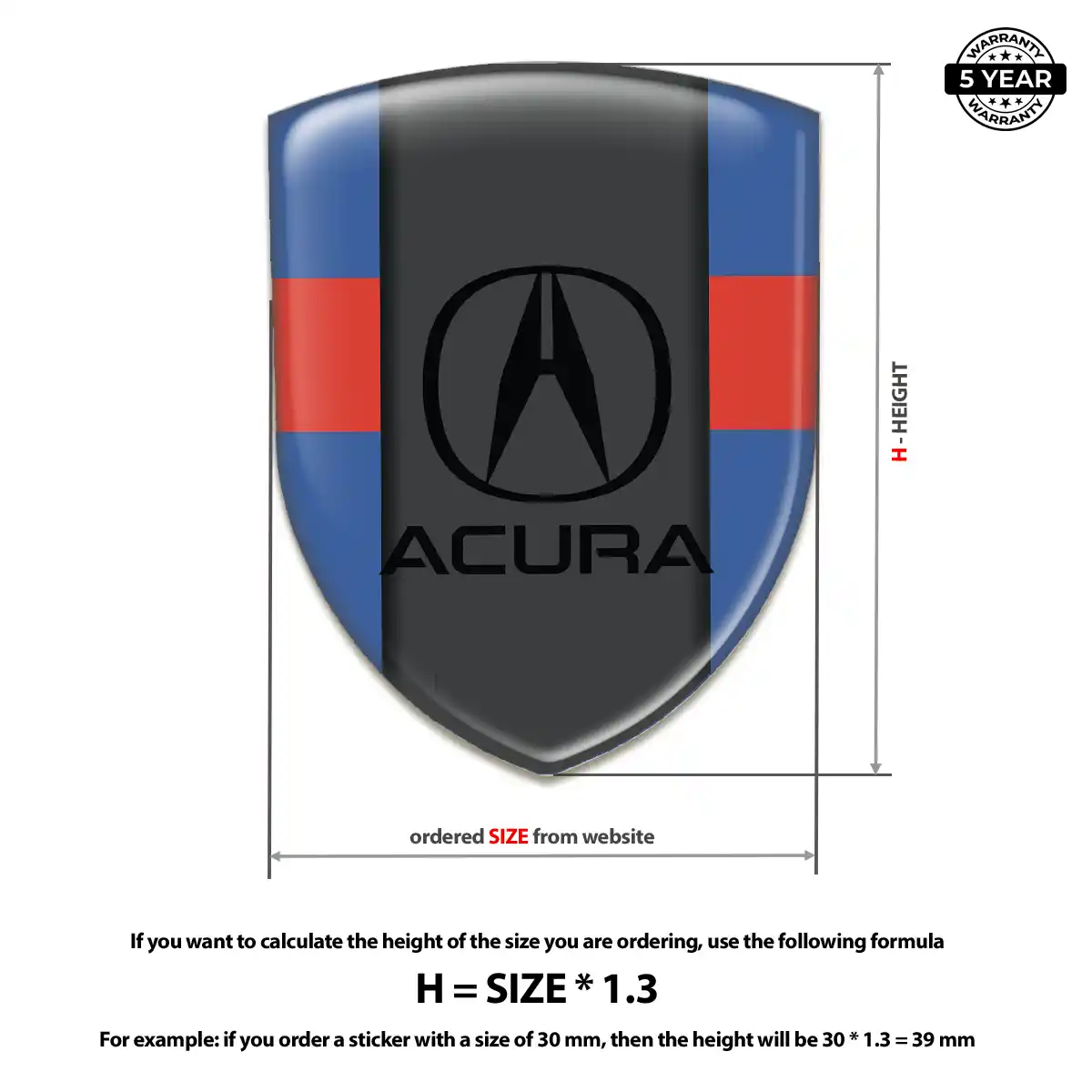 Acura Domed Emblem Noble Edition