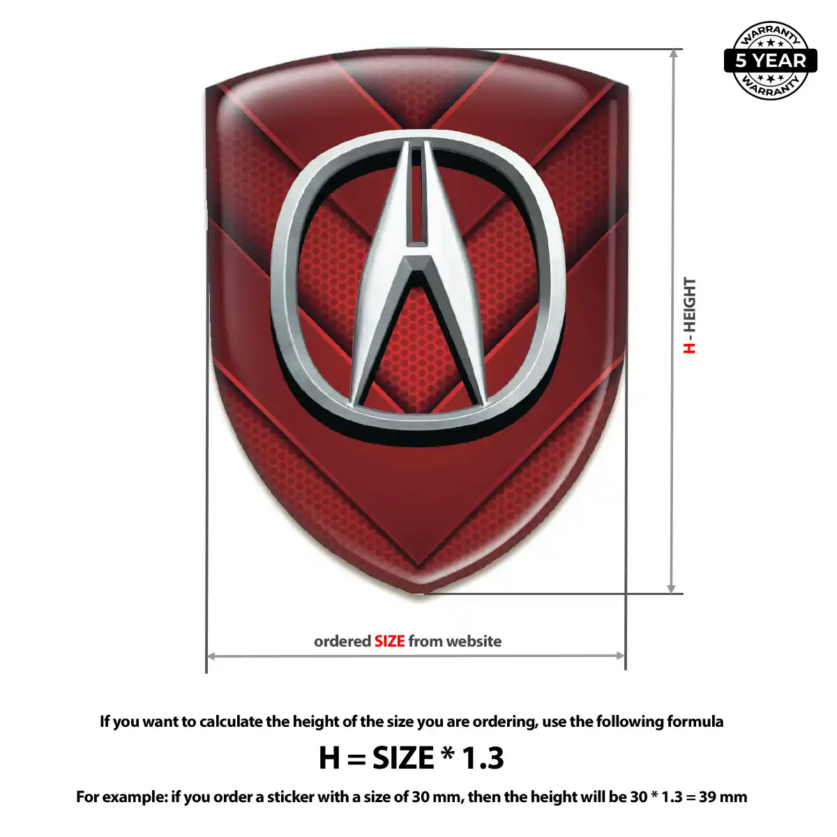 Acura Domed Emblem Prime Quality