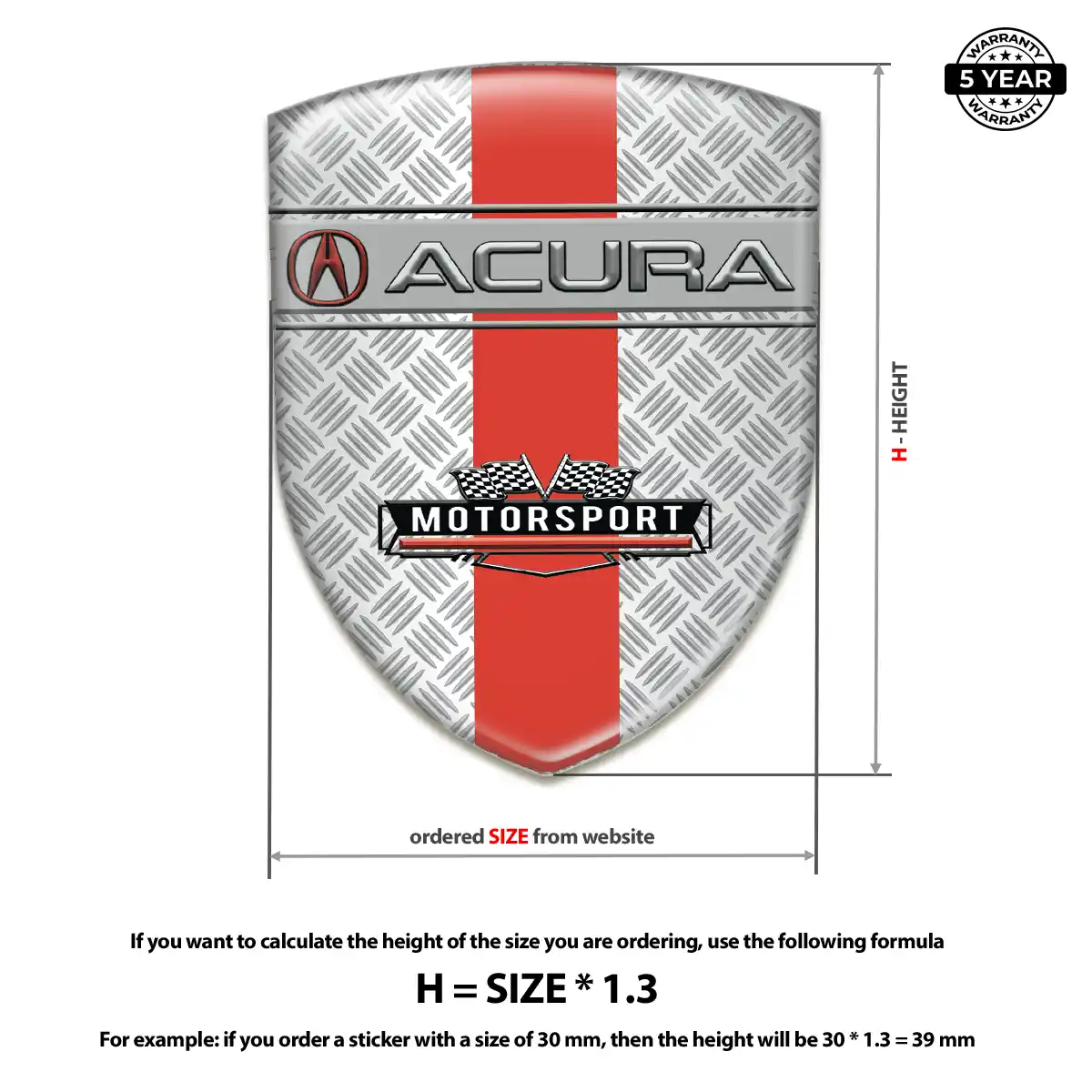 Acura Domed Emblem Signature Grade