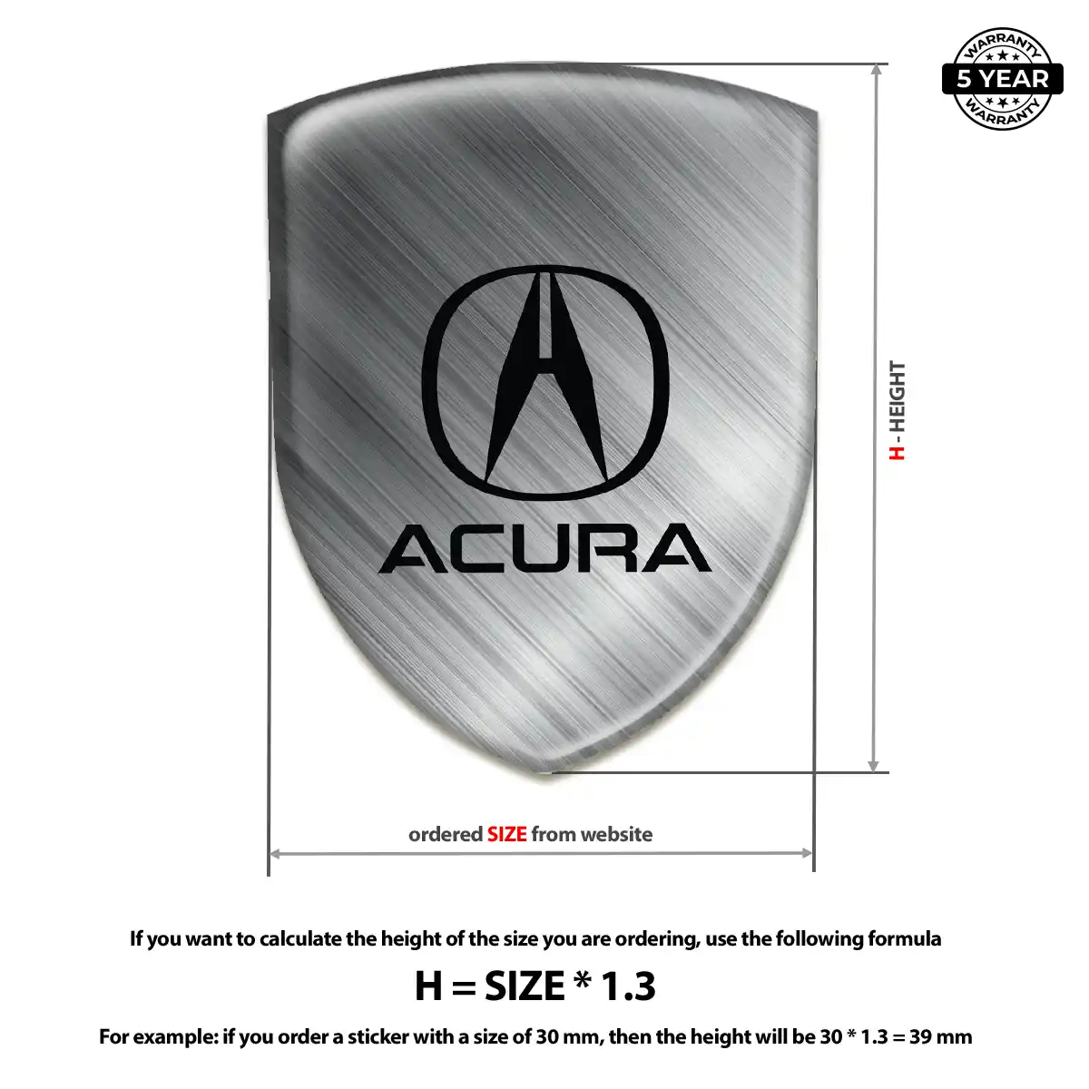 Acura Domed Emblem Superior Craft