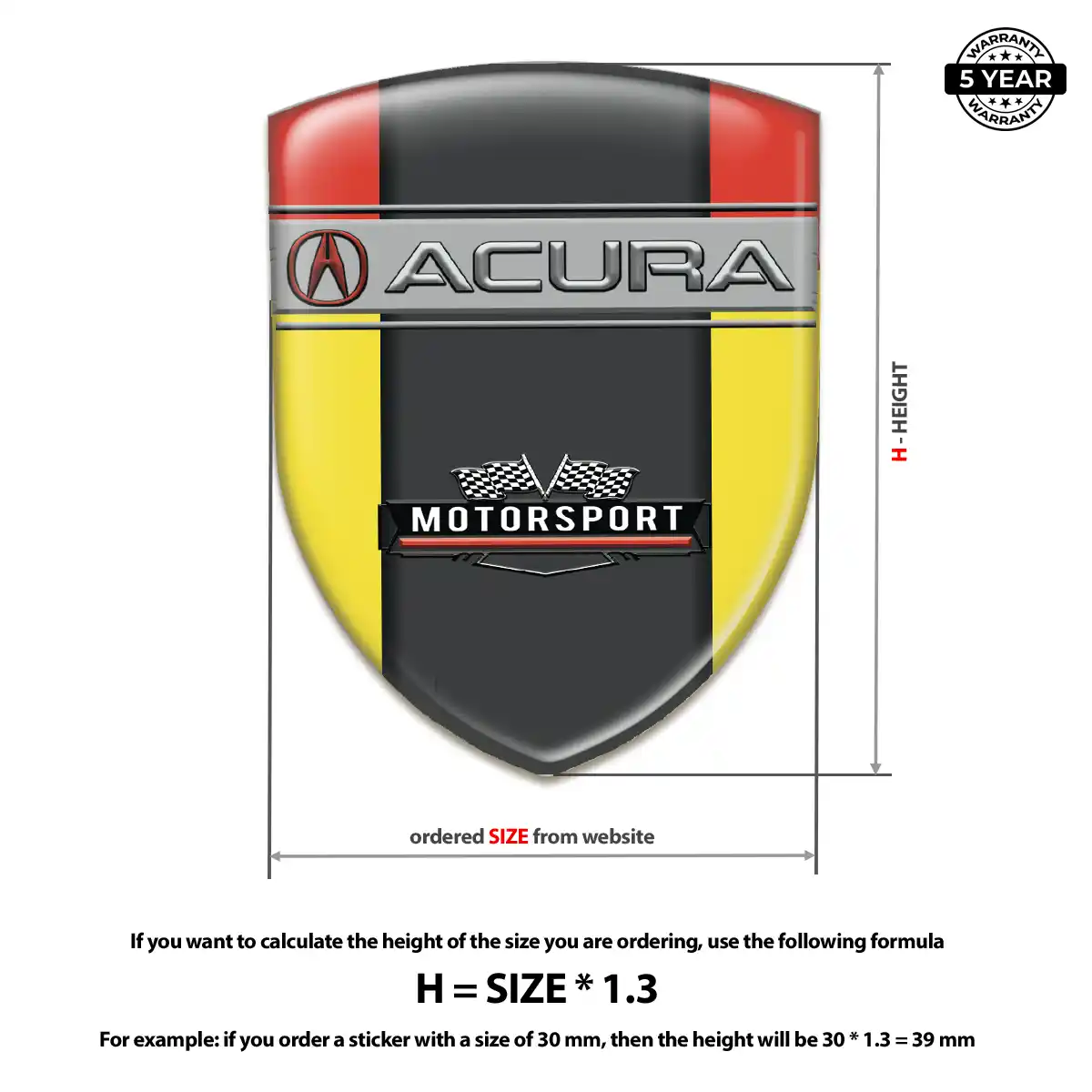 Acura Domed Logo Decal Elite Edition
