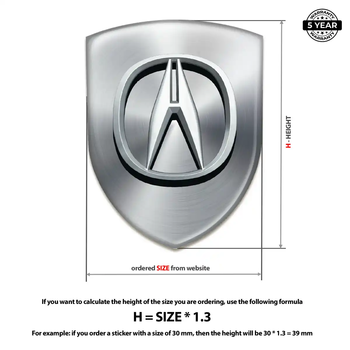 Acura Domed Logo Decal Exclusive Series