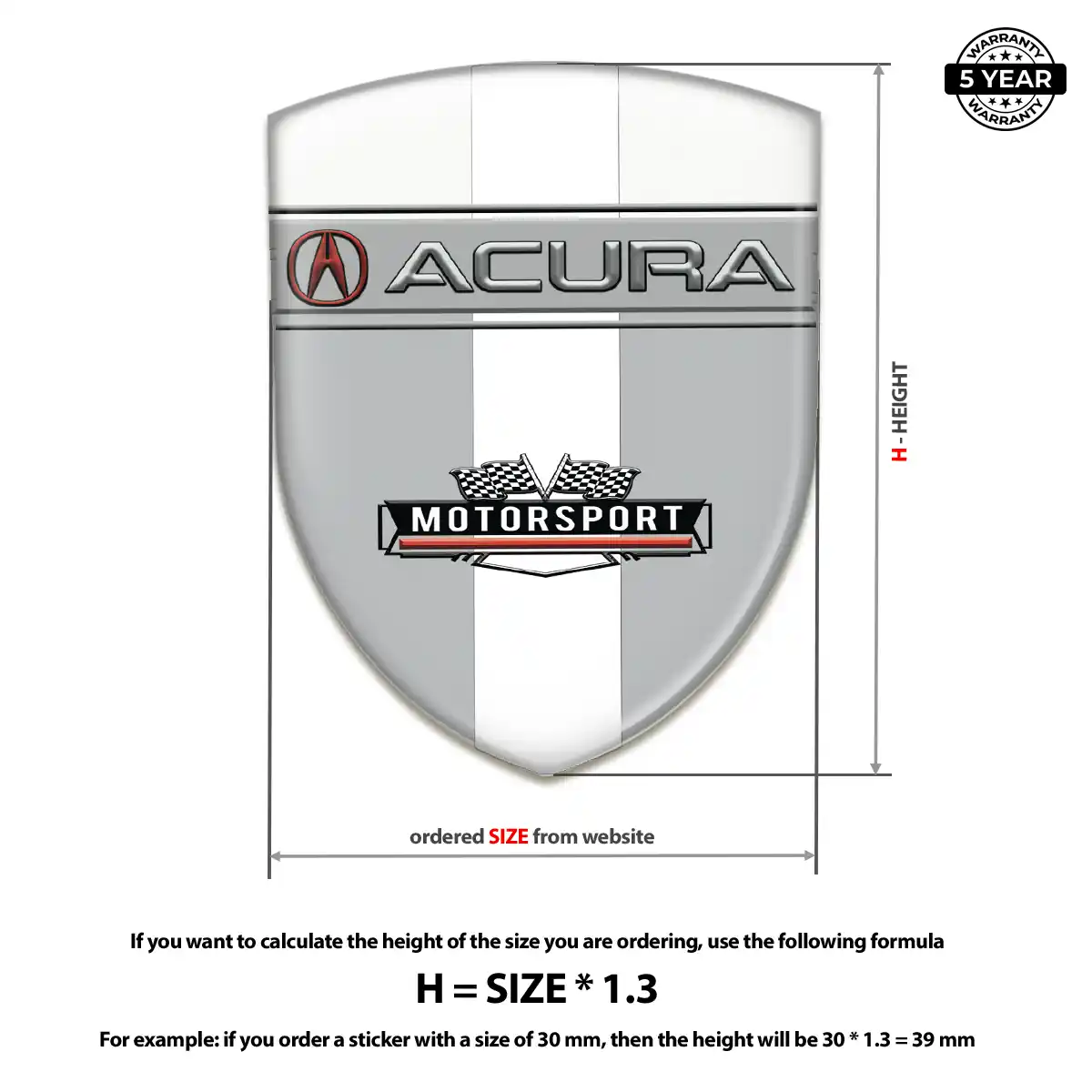 Acura Domed Logo Decal Prestige Line