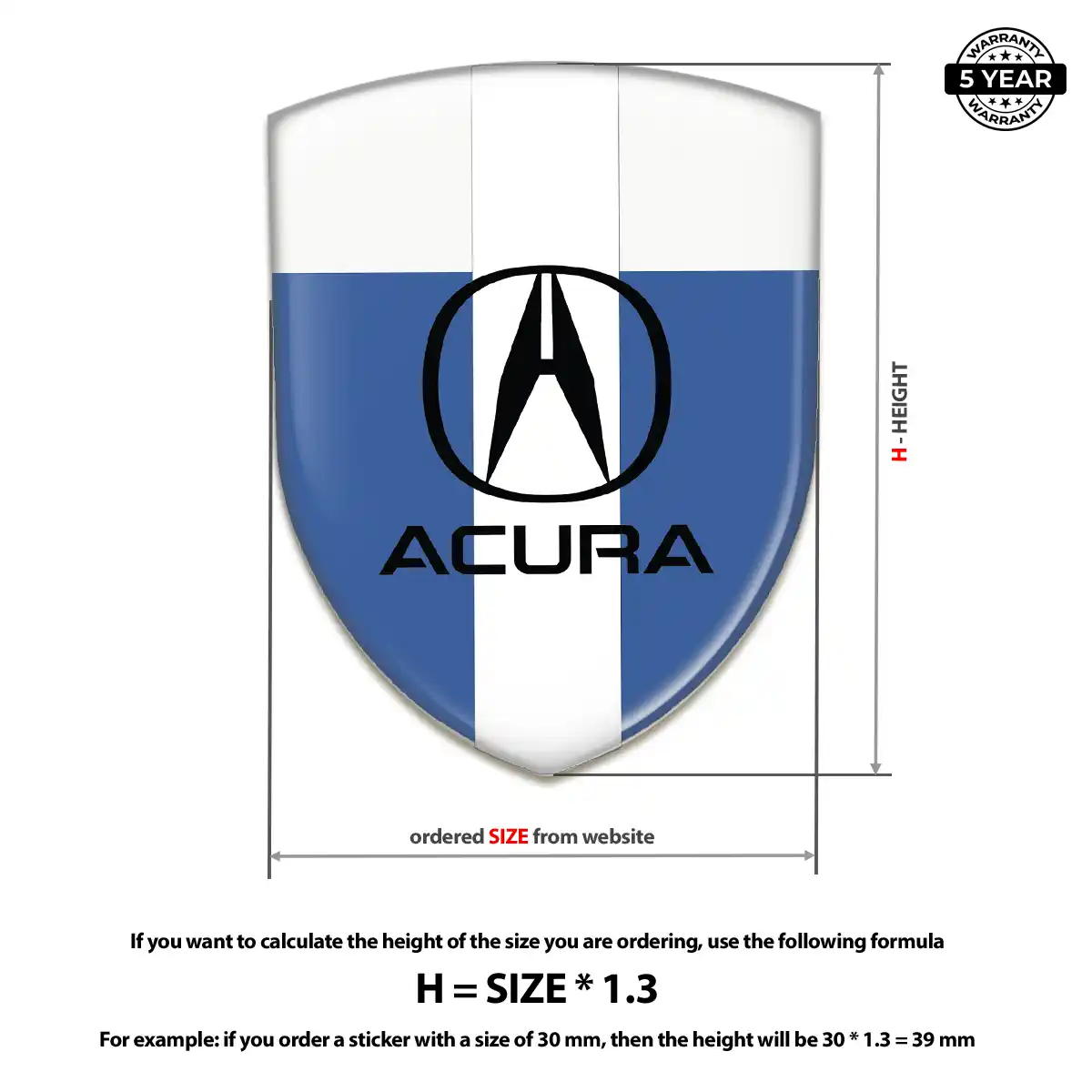 Acura Domed Logo Decal Refined Design