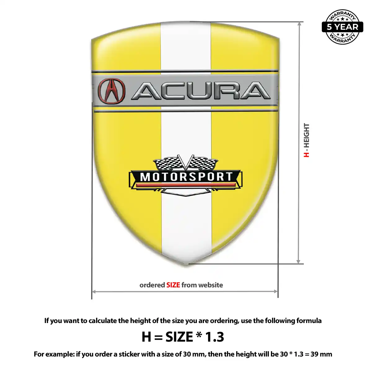 Acura Domed Logo Decal Signature Grade