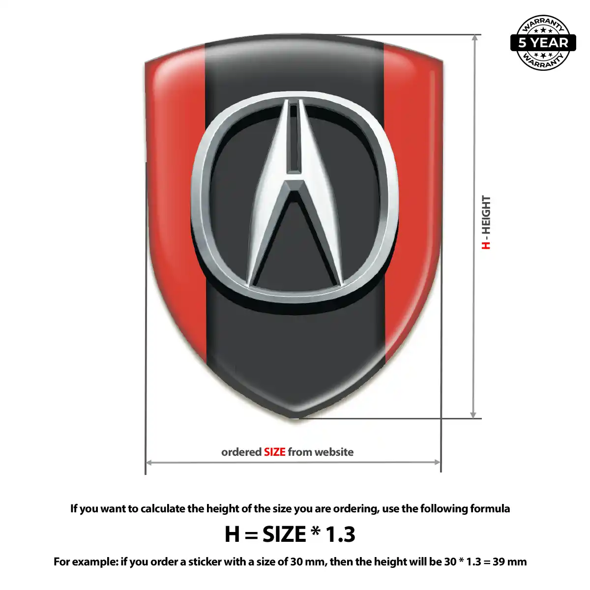 Acura Domed Logo Decal Sleek Style