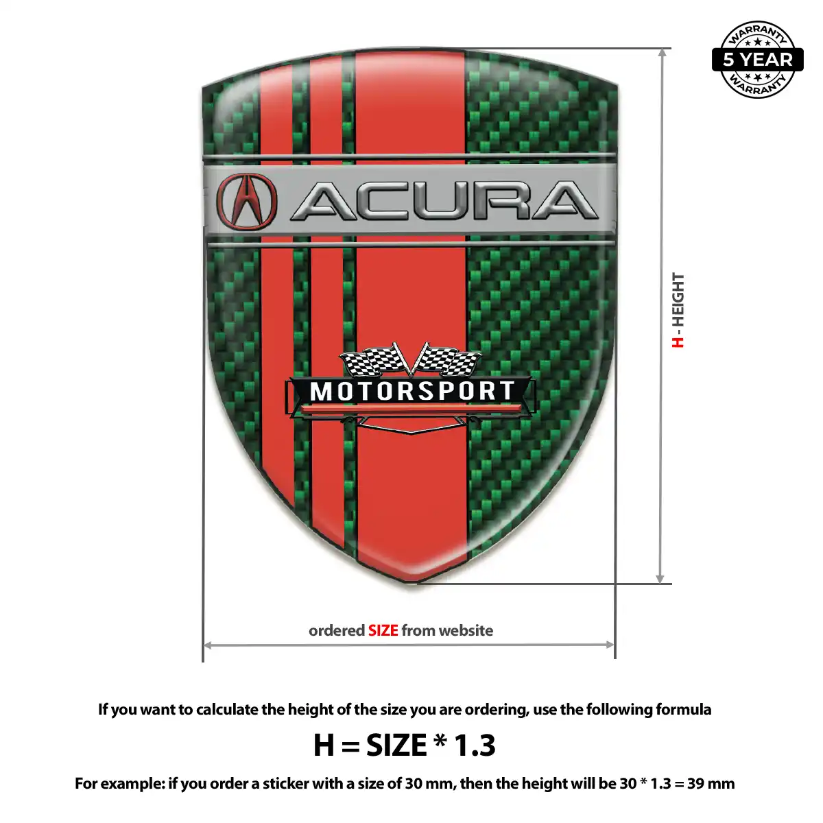 Acura Domed Logo Sticker Deluxe Edition