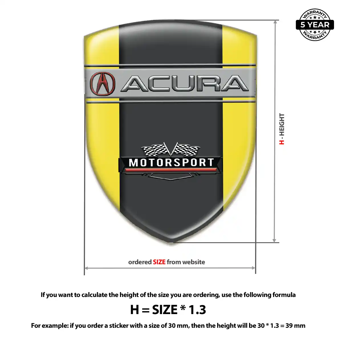 Acura Domed Logo Sticker Elite Edition