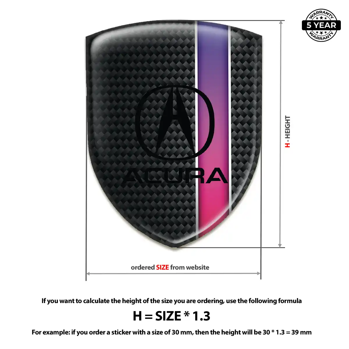 Acura Domed Logo Sticker Exclusive Series