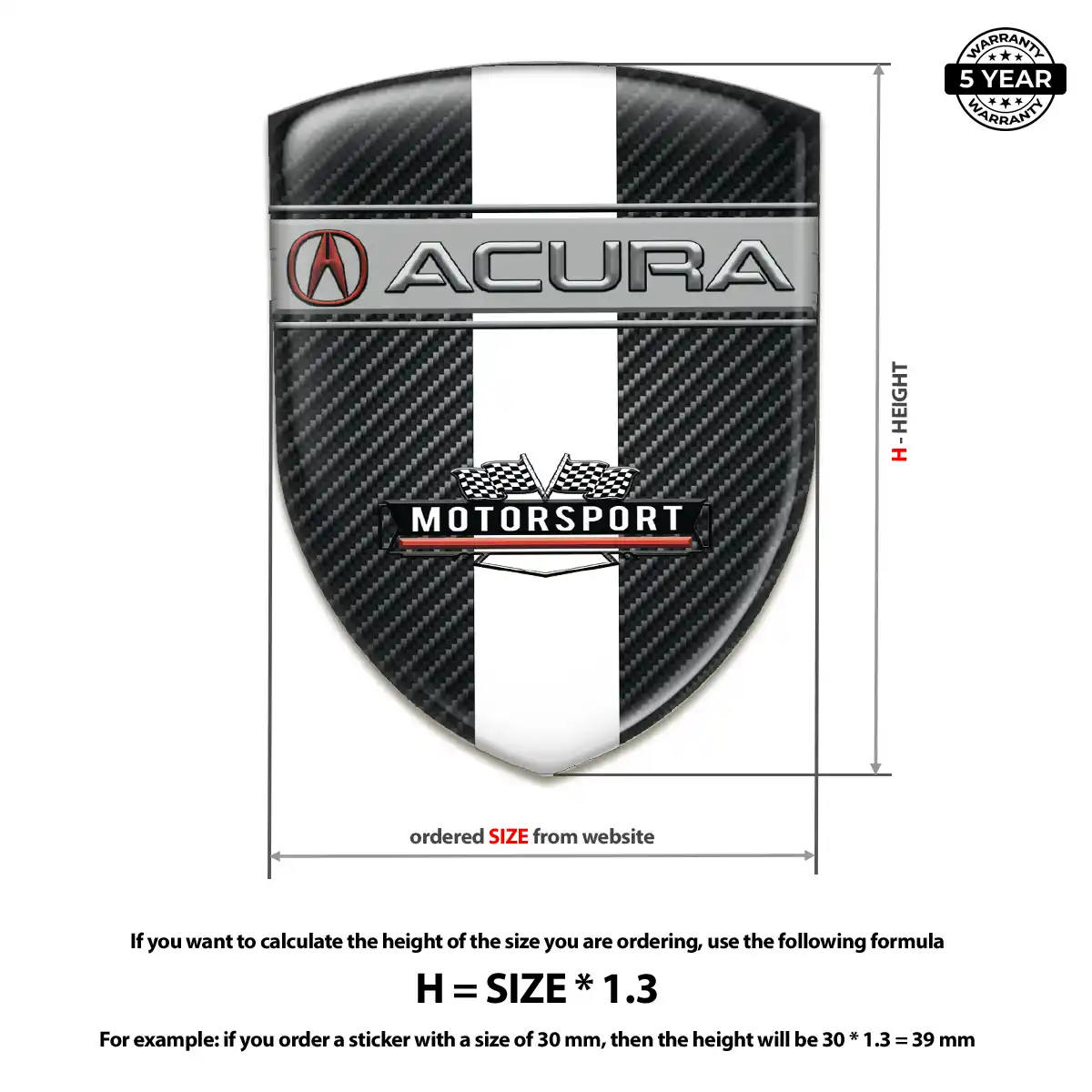 Acura Domed Logo Sticker Noble Edition