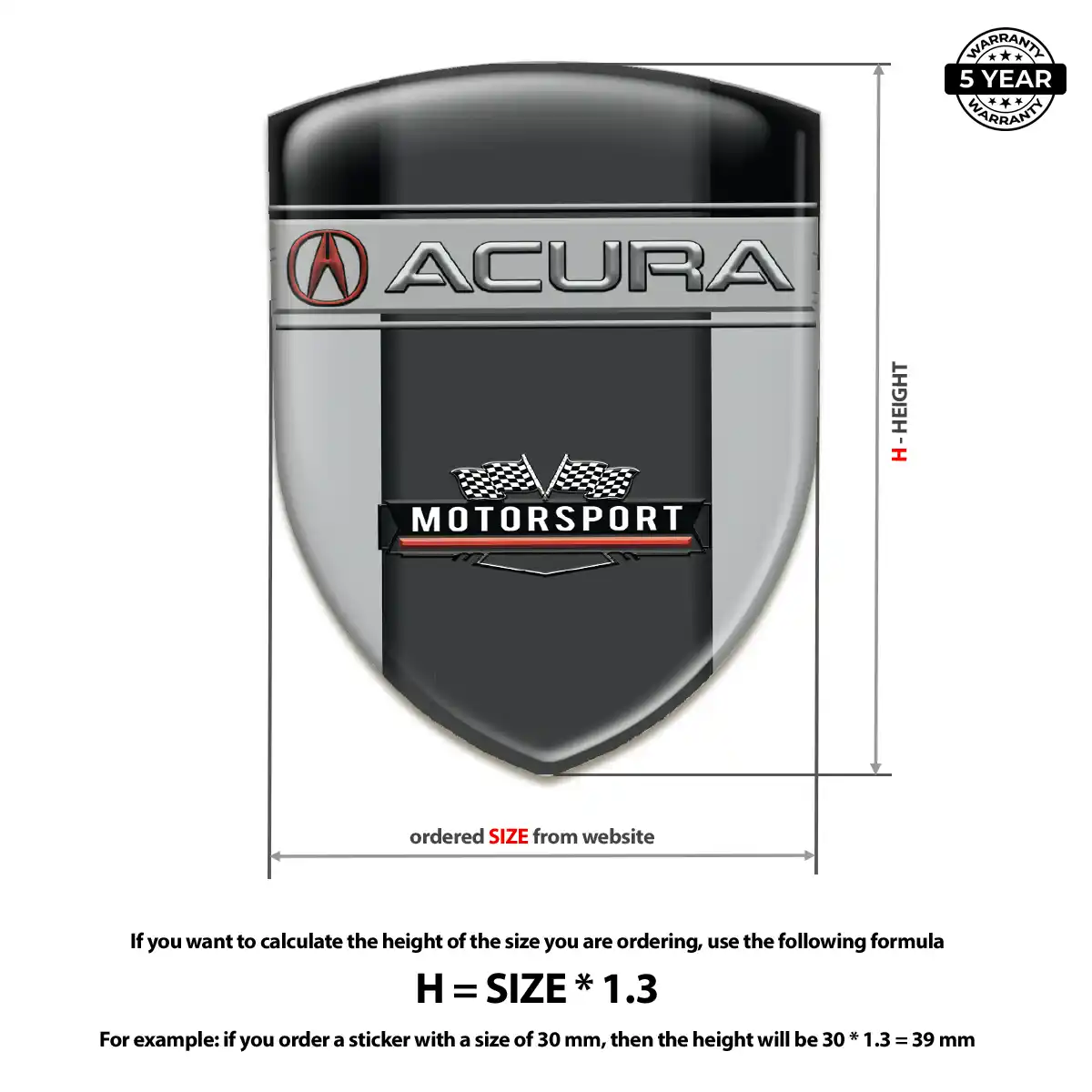 Acura Domed Logo Sticker Prestige Line
