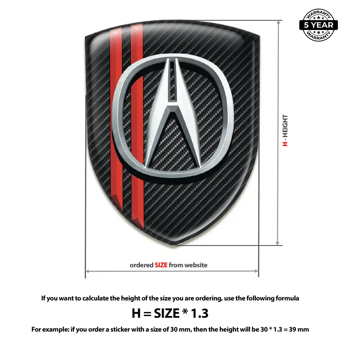 Acura Domed Logo Sticker Prime Quality