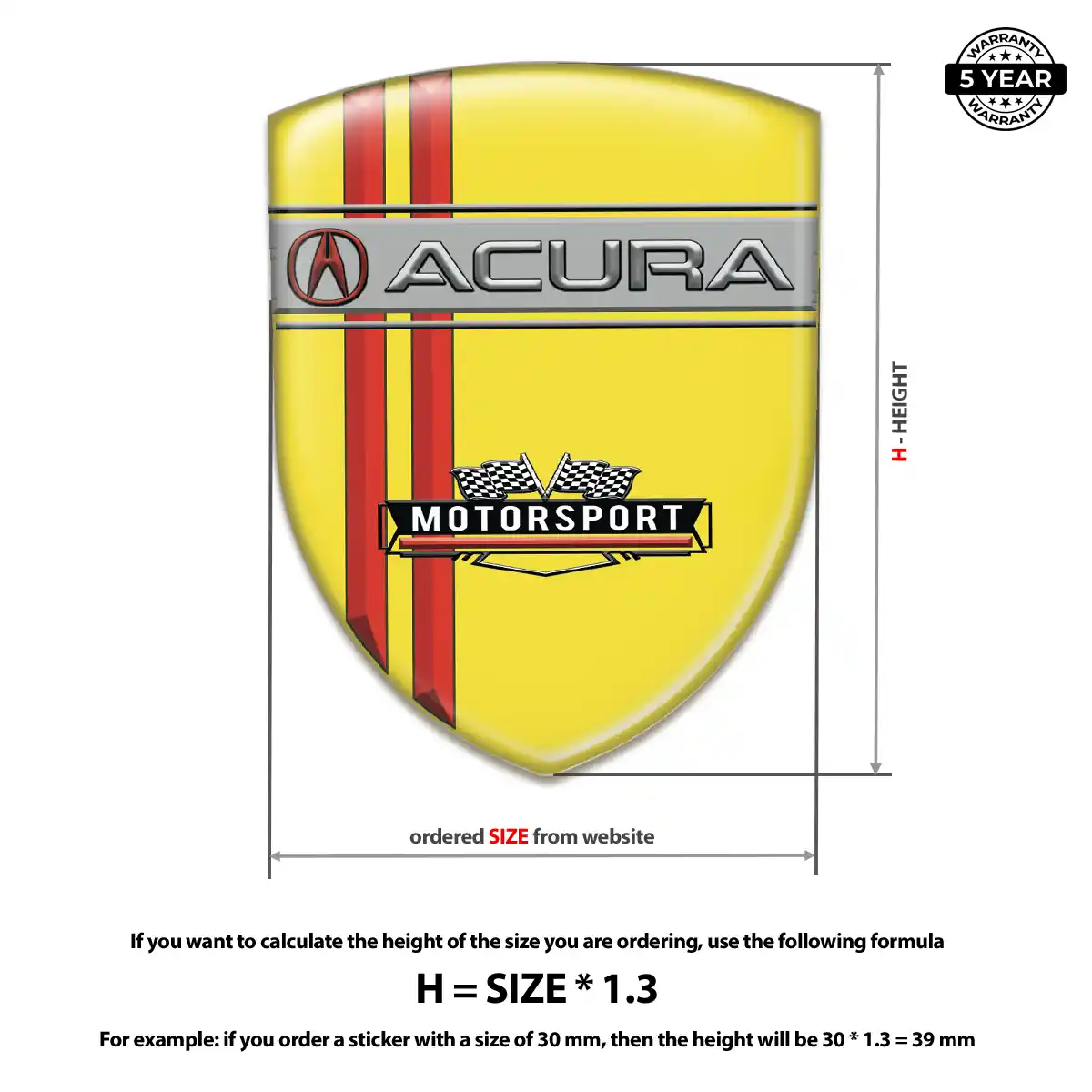 Acura Domed Logo Sticker Refined Design