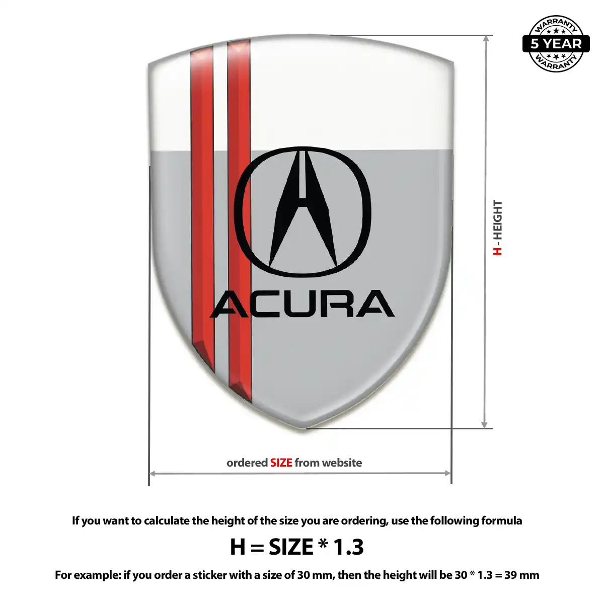 Acura Domed Logo Sticker Sleek Style