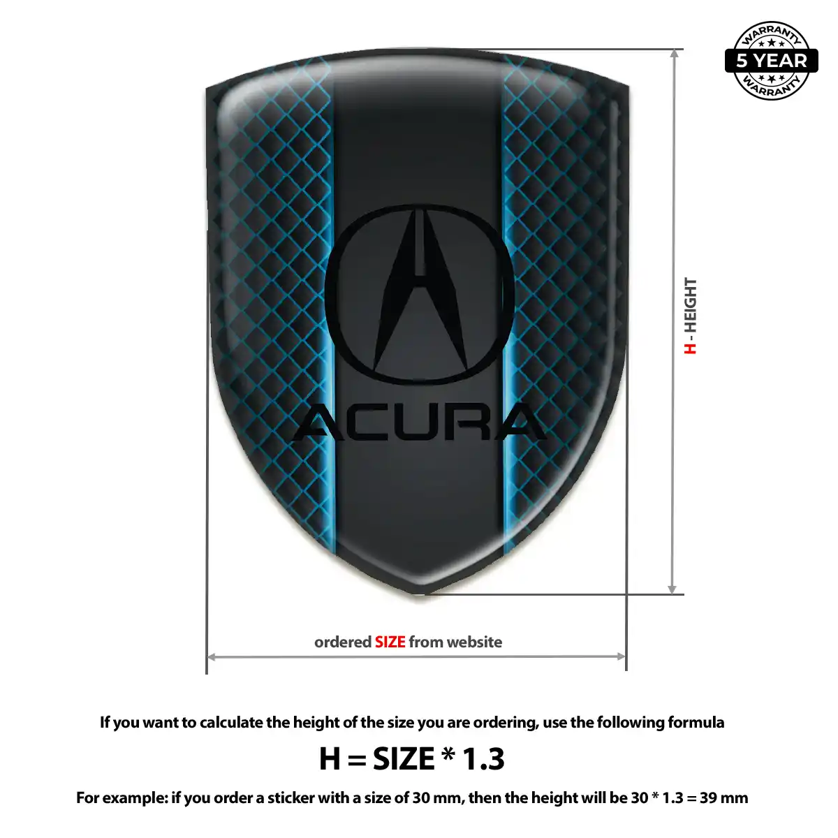 Acura Domed Logo Sticker Superior Craft