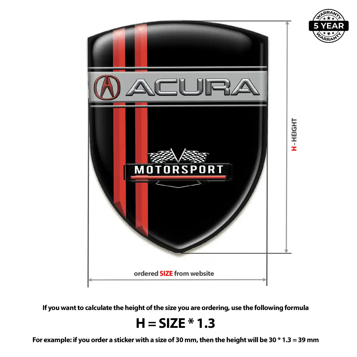 Acura Emblem Badge Elite Edition