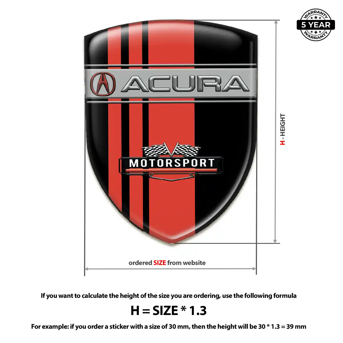 Acura Emblem Badge Elite Finish