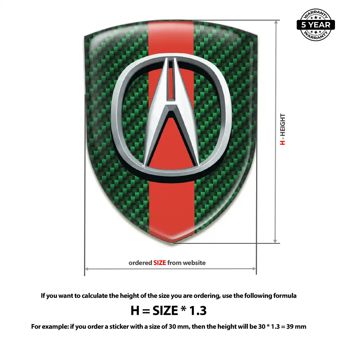 Acura Emblem Badge Logo Elite Finish
