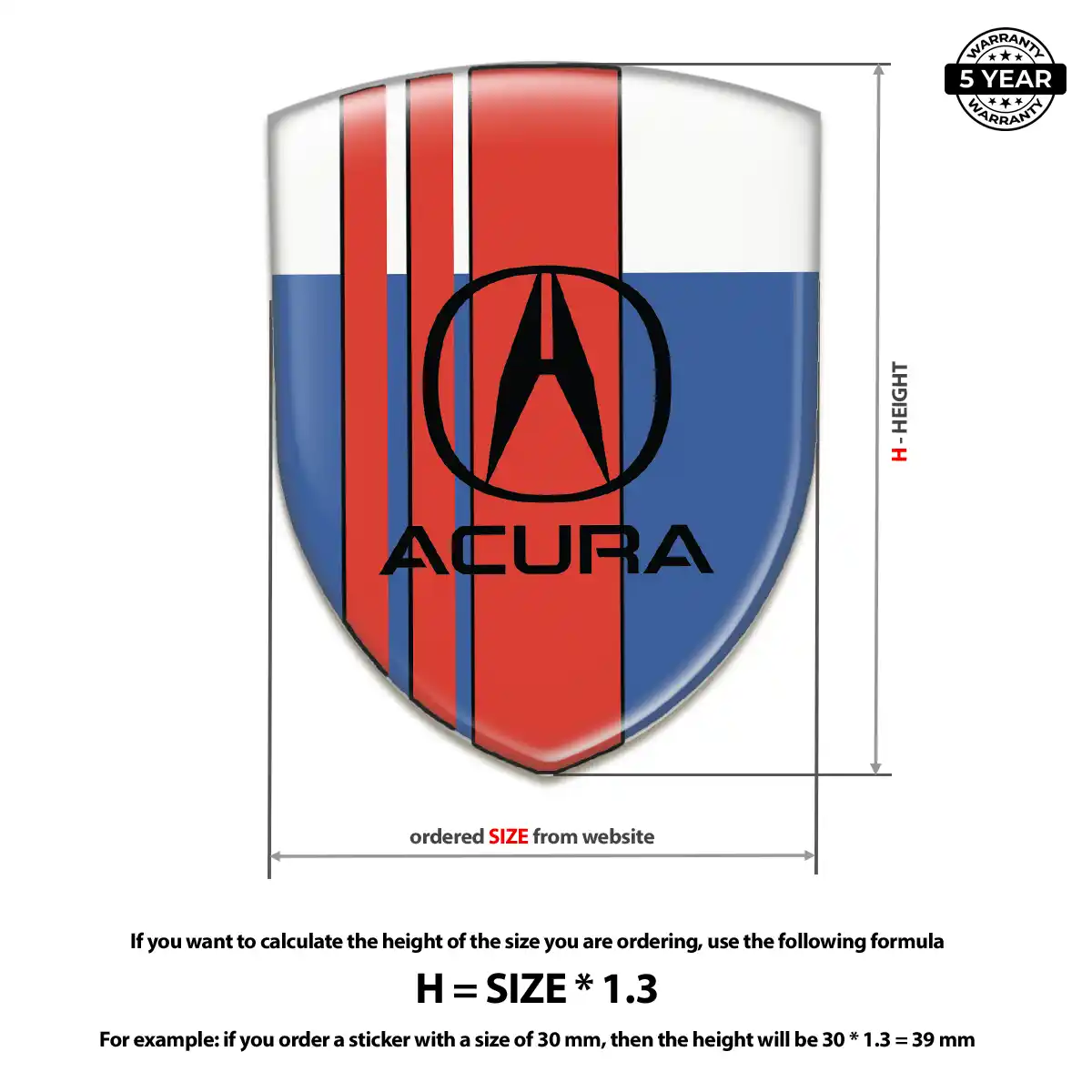 Acura Emblem Badge Logo Opulent Line