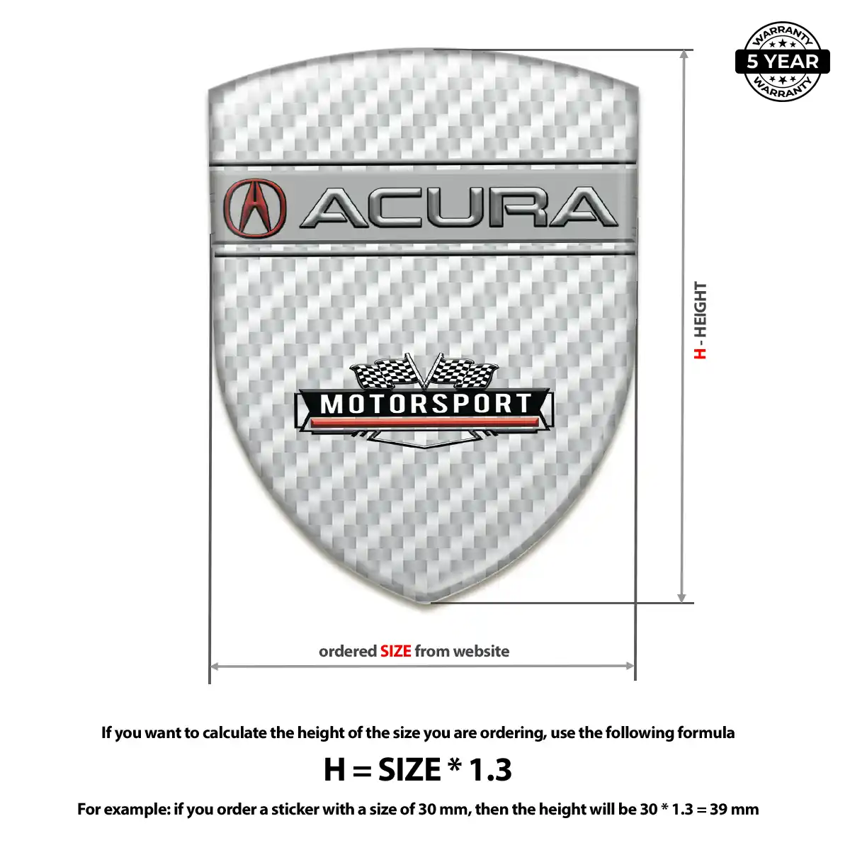Acura Emblem Crest Elite Finish