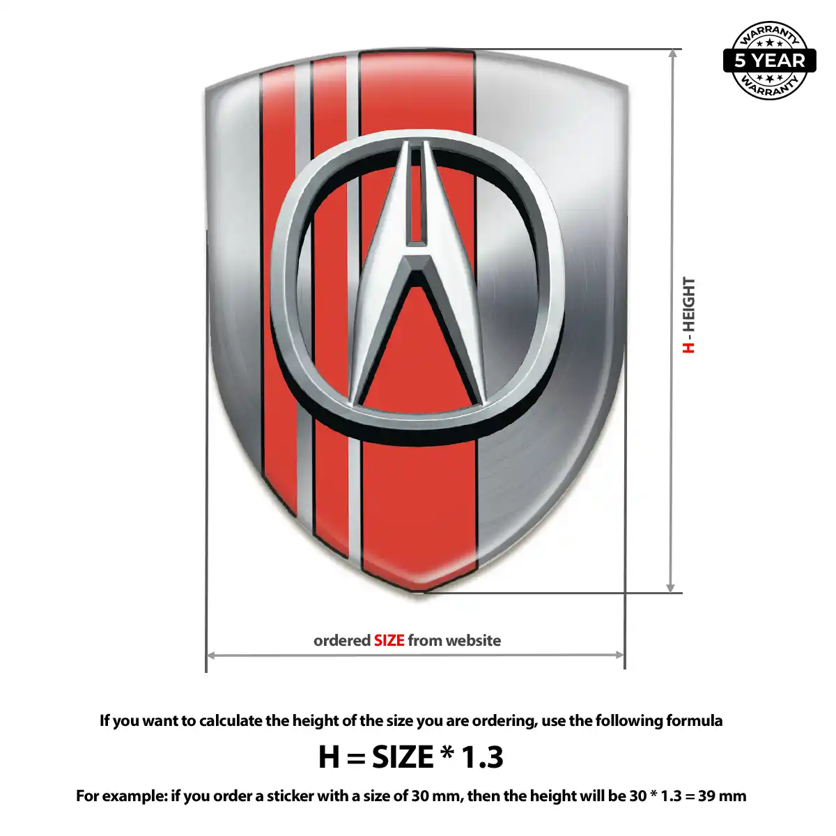 Acura Emblem Domed Badge Deluxe Edition