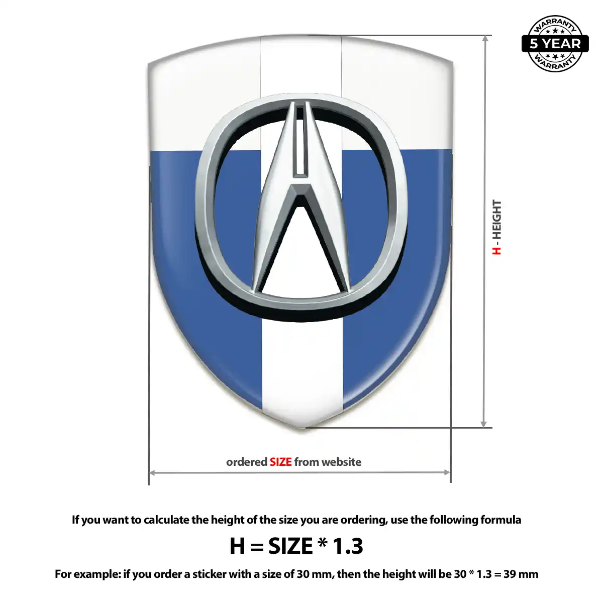 Acura Emblem Domed Badge Elite Finish