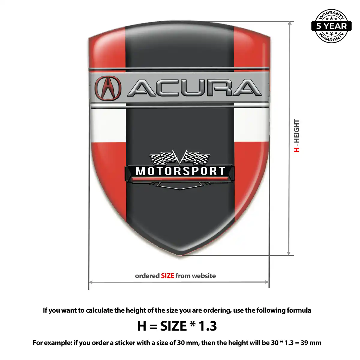 Acura Emblem Domed Badge Exclusive Series