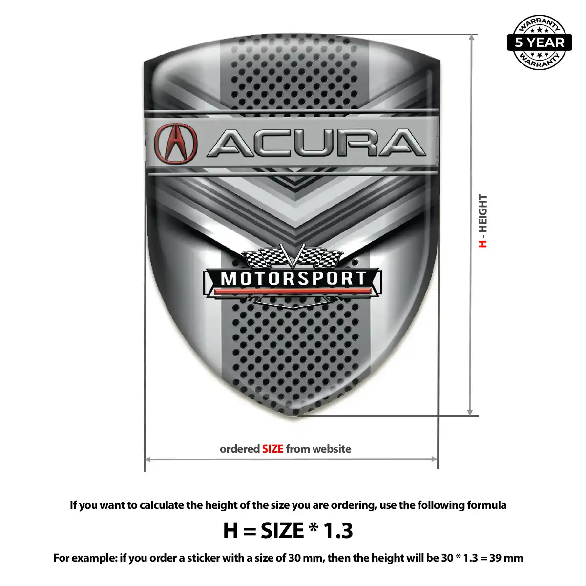 Acura Emblem Domed Badge Noble Edition