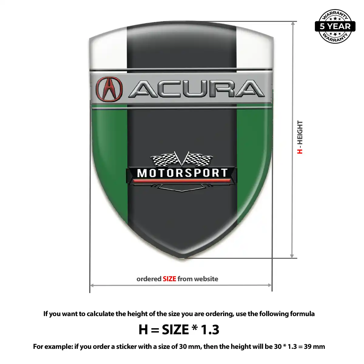Acura Emblem Domed Badge Opulent Line