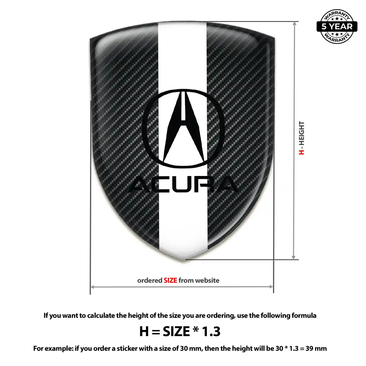 Acura Emblem Domed Badge Prestige Line