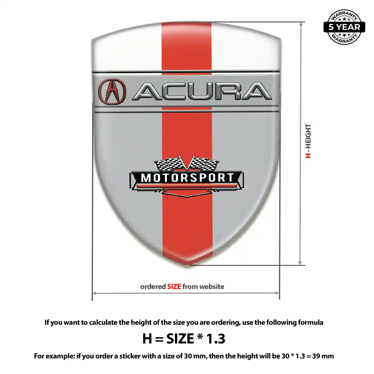 Acura Emblem Domed Badge Prime Quality