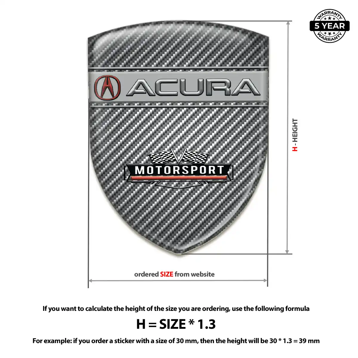 Acura Emblem Domed Badge Signature Grade