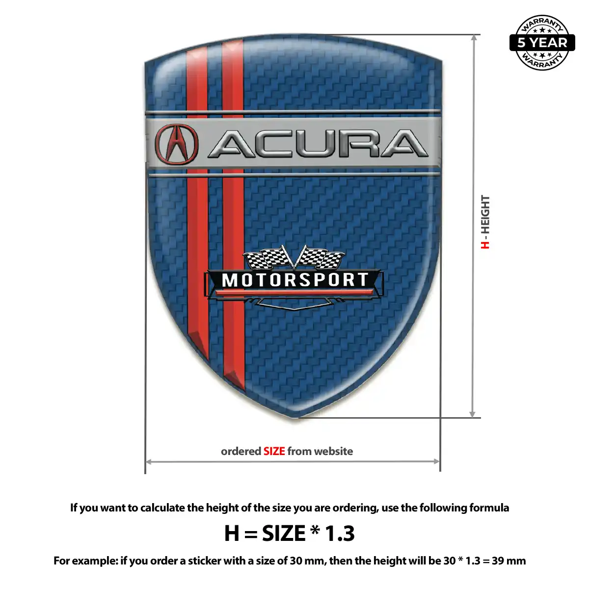 Acura Emblem Domed Badge Sleek Style