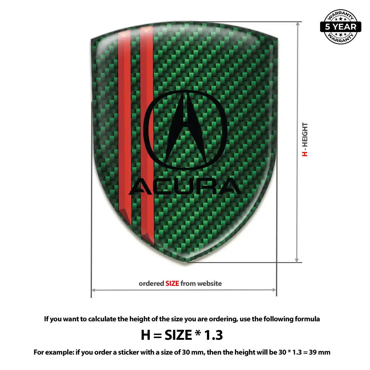 Acura Emblem Domed Badge Superior Craft