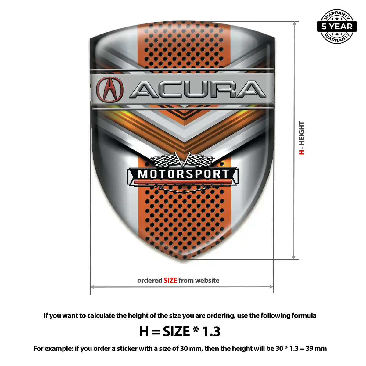 Acura Emblem Logo Badge Opulent Line