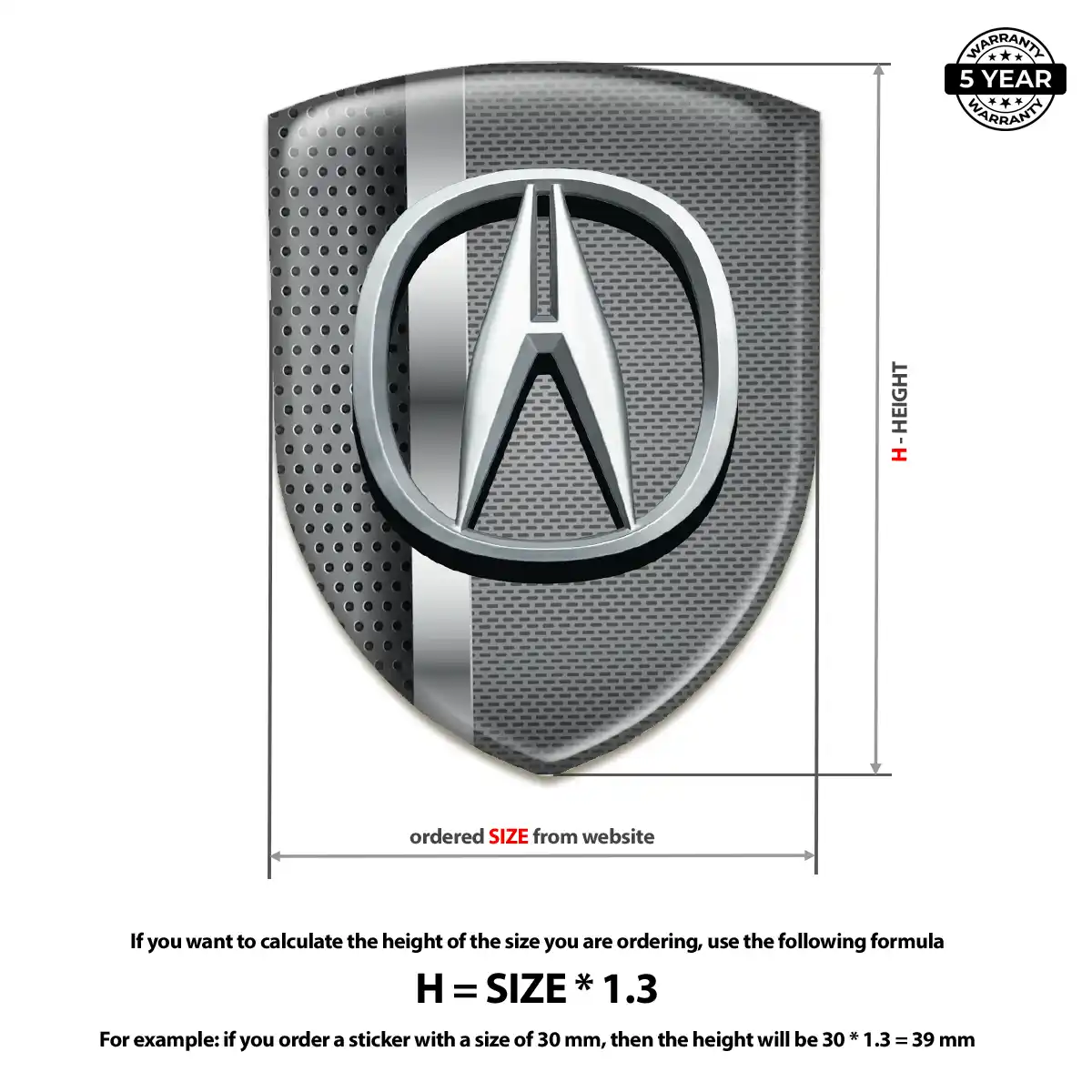 Acura Emblem Shield Elite Finish