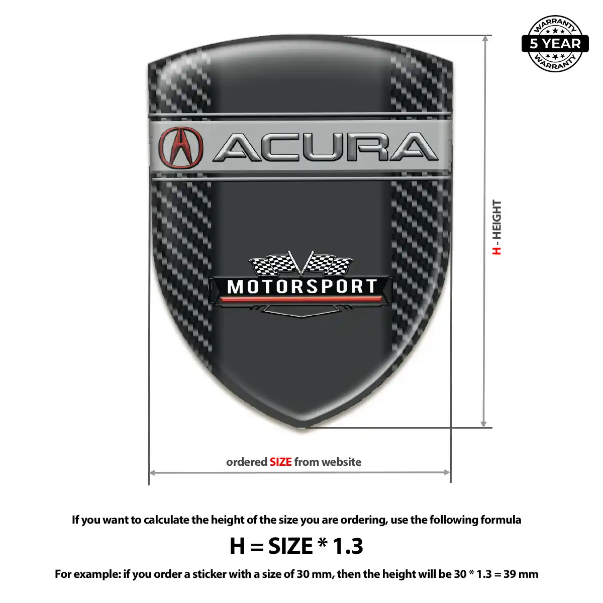 Acura Emblem Shield Prestige Line