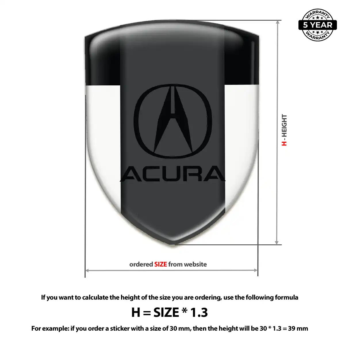 Acura Emblem Shield Prime Quality