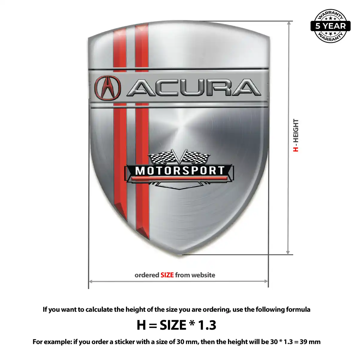 Acura Emblem Shield Sleek Style