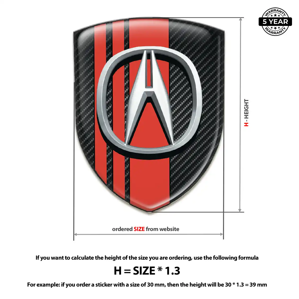 Acura Emblem Shield Superior Craft