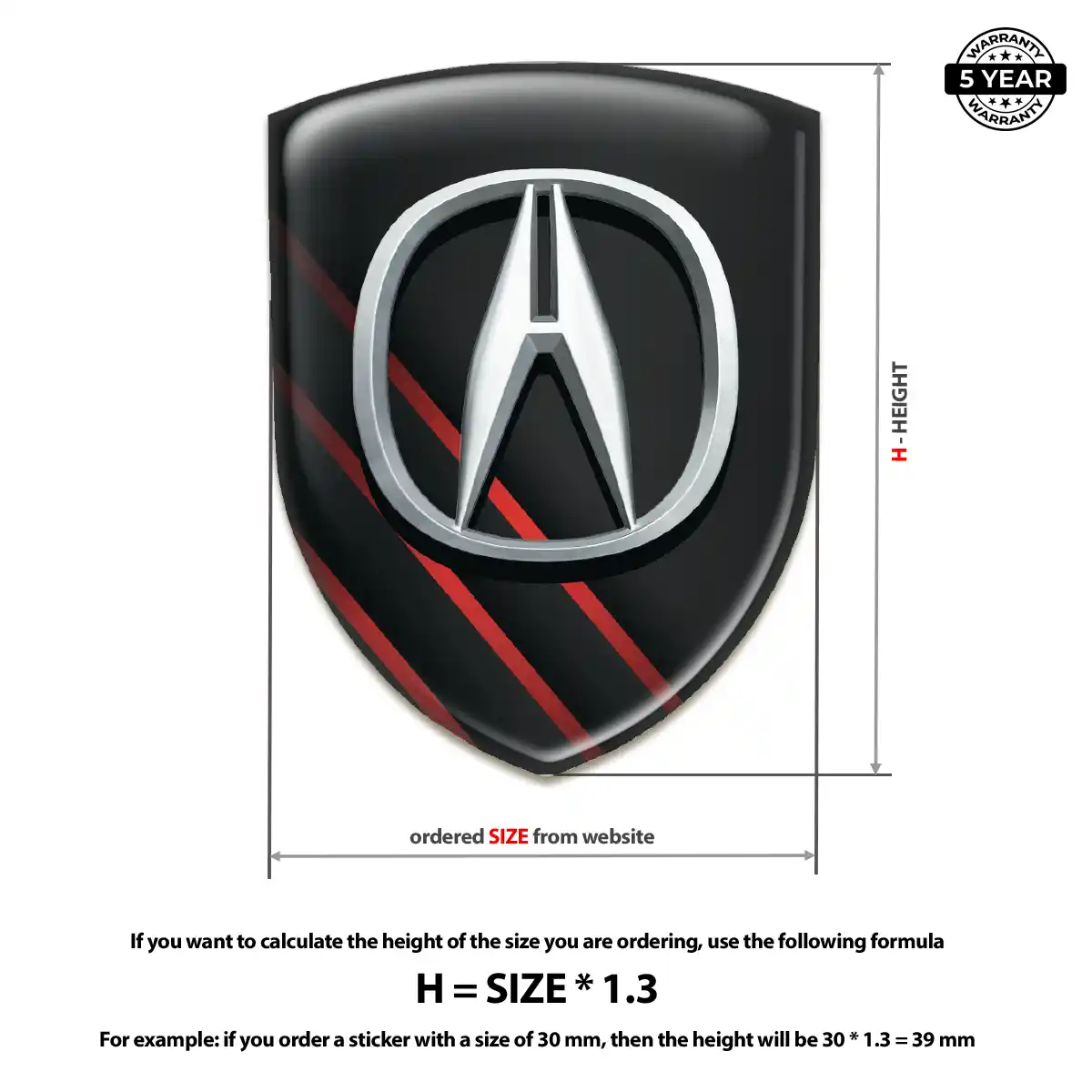 Acura Epoxy Domed Sticker Deluxe Edition