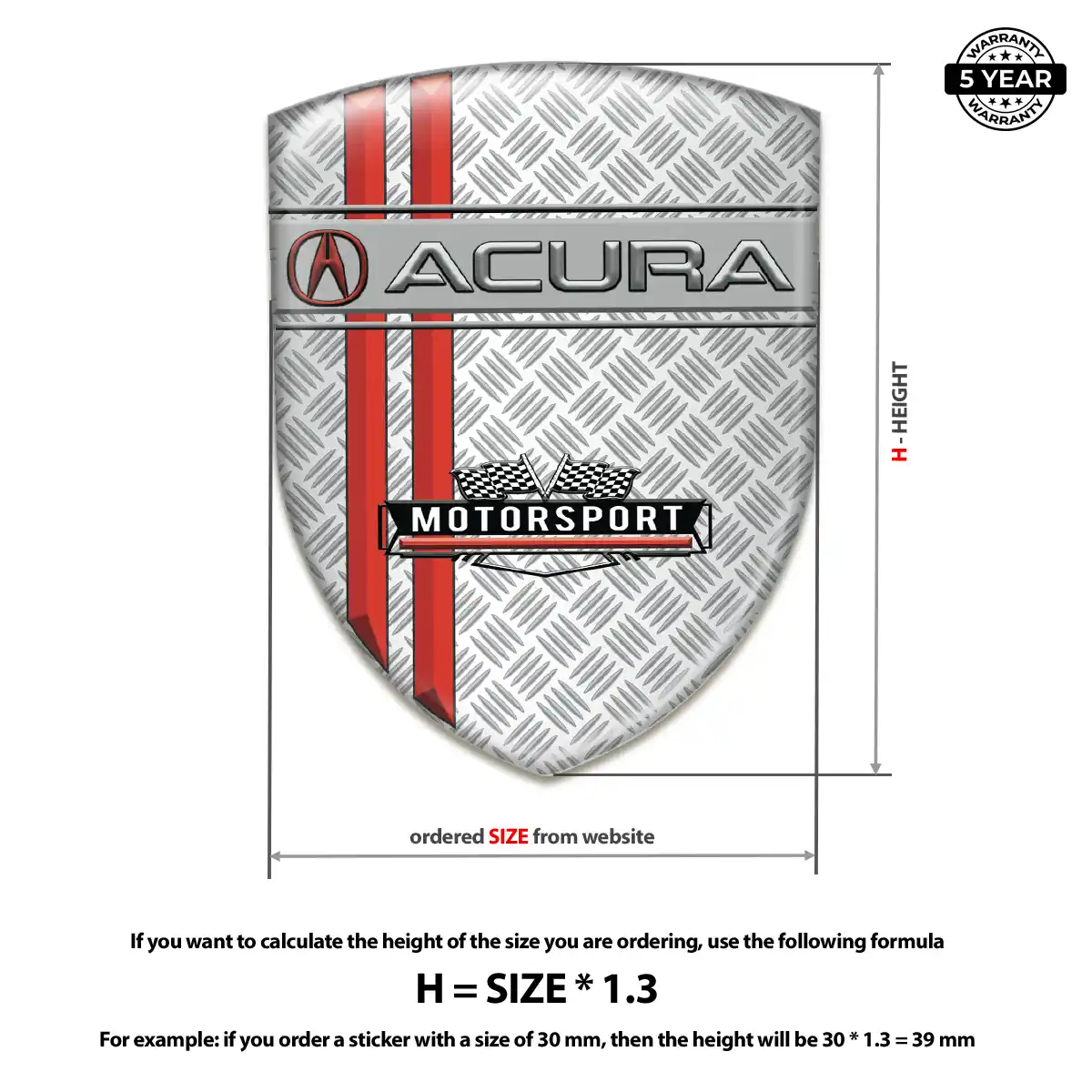 Acura Epoxy Domed Sticker Elite Edition