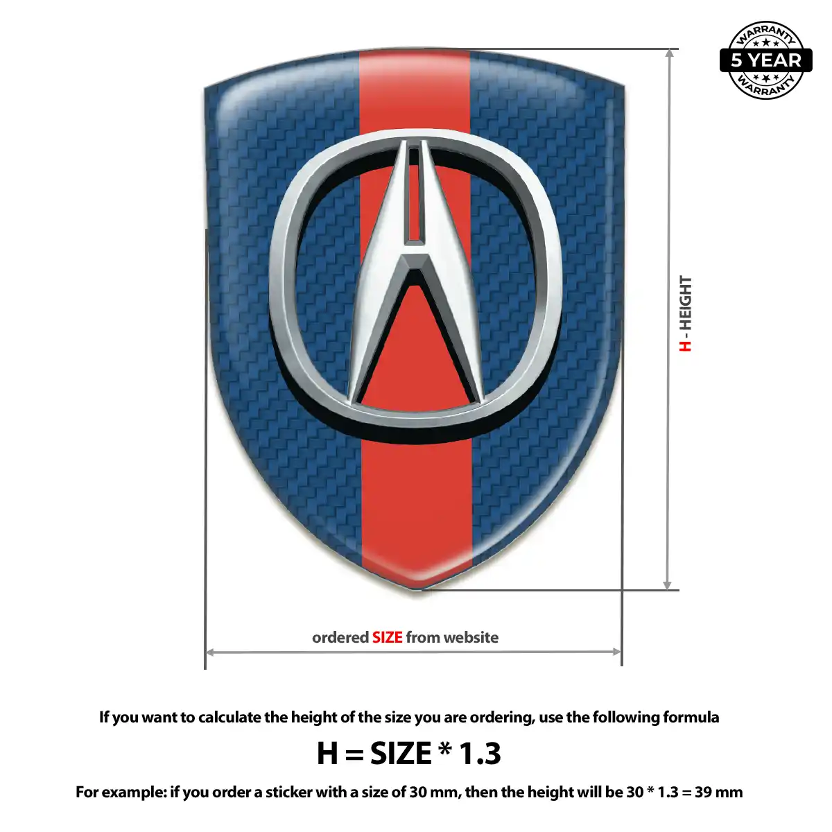 Acura Epoxy Domed Sticker Opulent Line