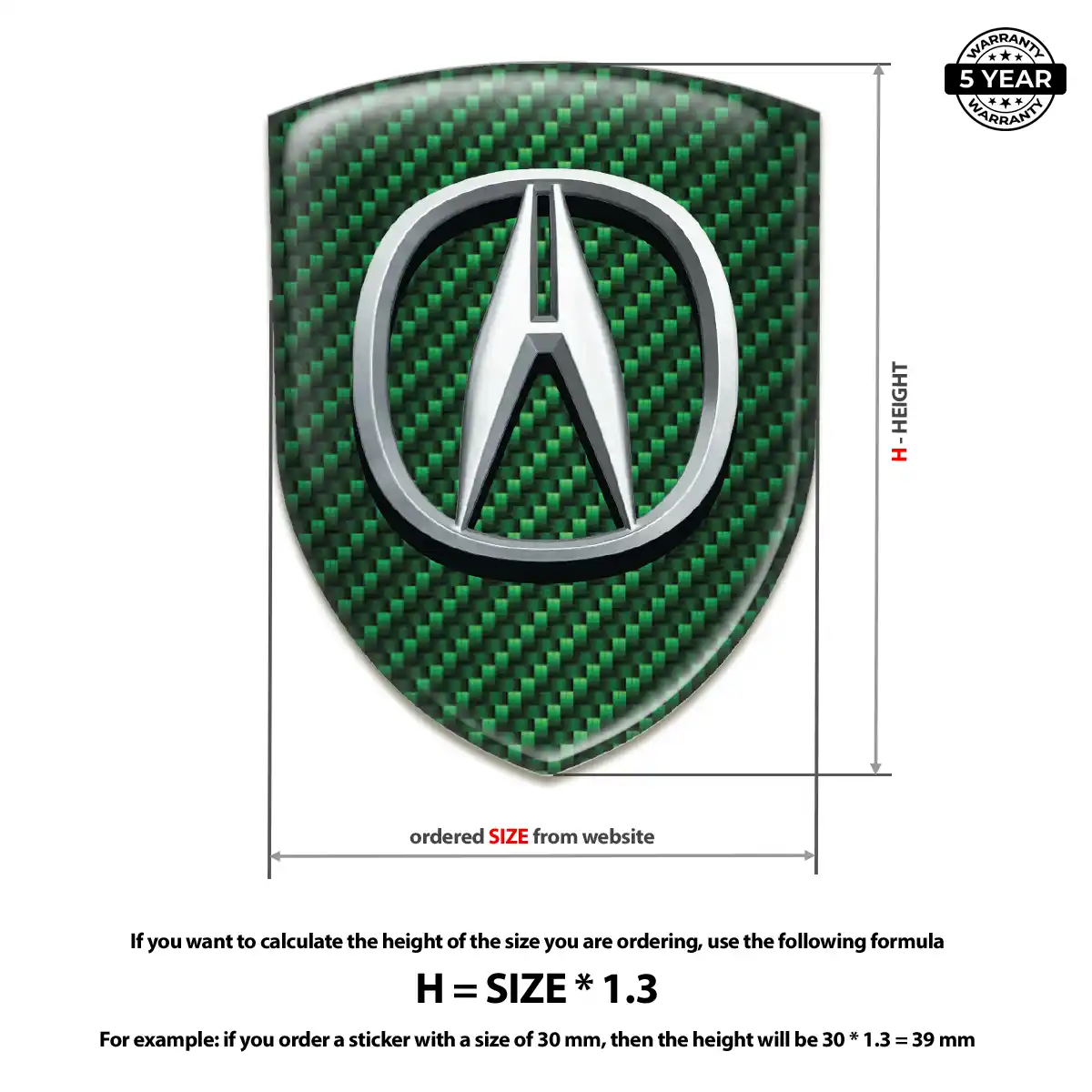 Acura Gel Badge Sticker Deluxe Edition