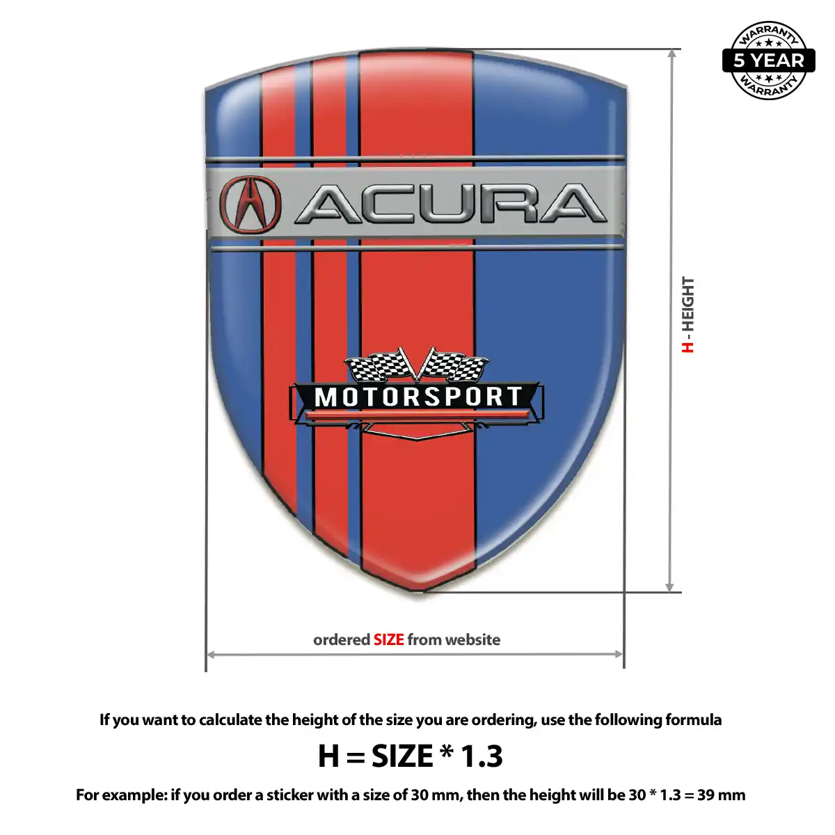 Acura Gel Badge Sticker Elite Edition