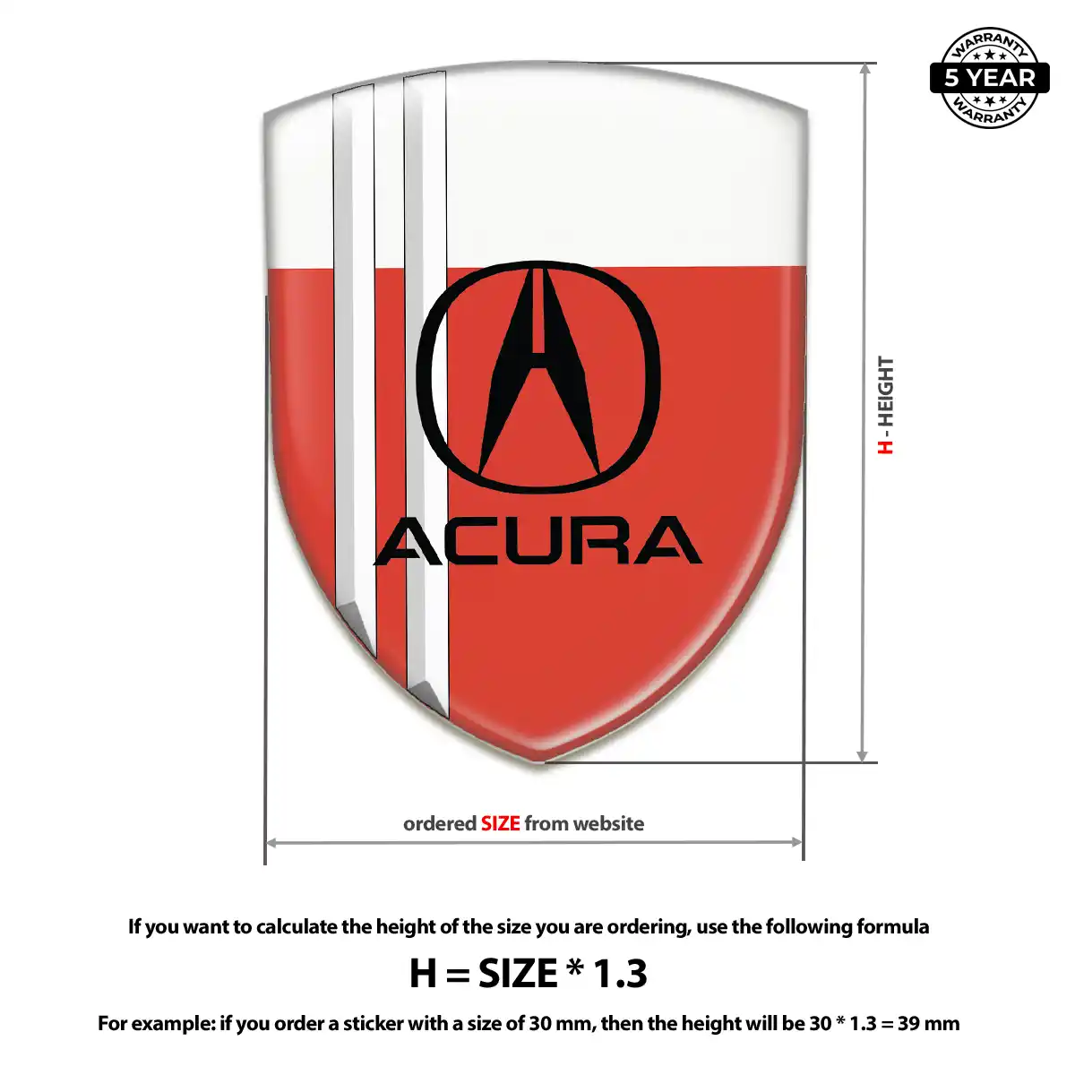 Acura Gel Badge Sticker Exclusive Series