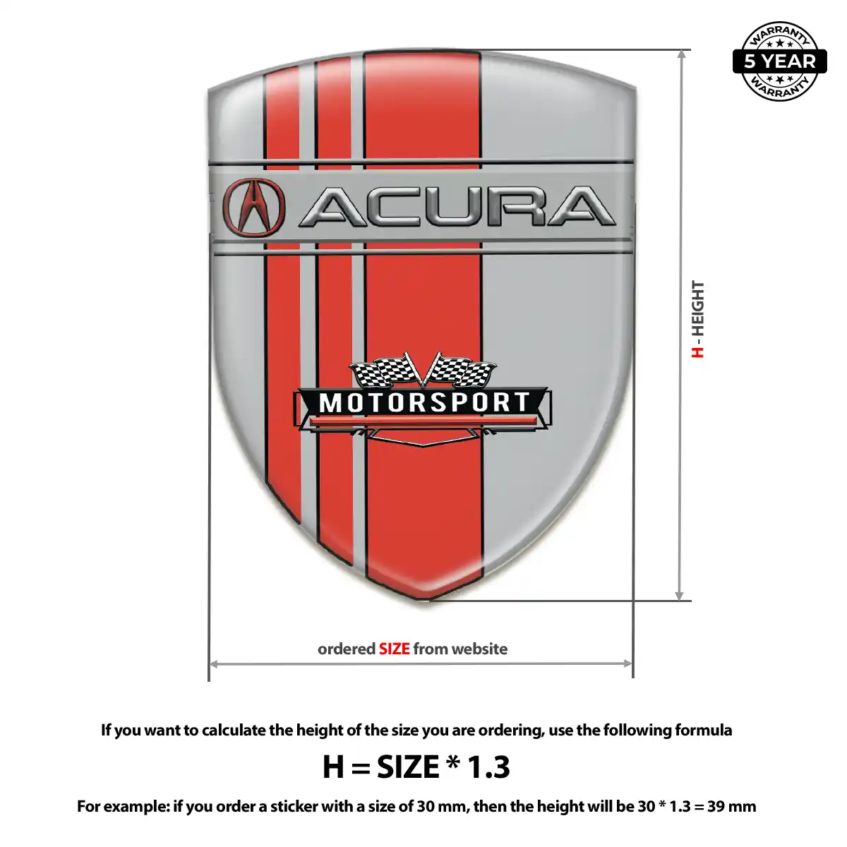 Acura Gel Badge Sticker Noble Edition