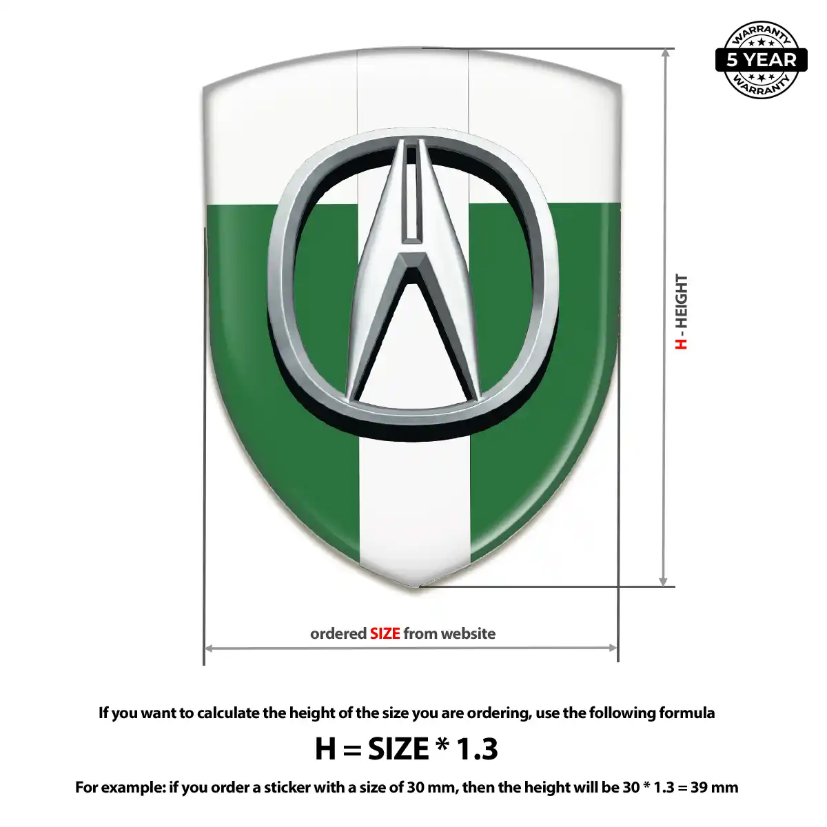 Acura Gel Badge Sticker Prestige Line