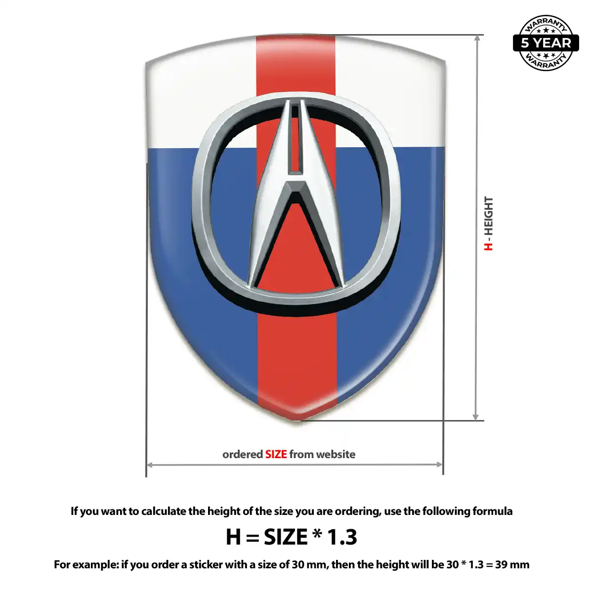 Acura Gel Badge Sticker Signature Grade